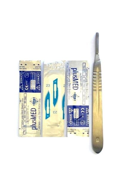 Bistüri Ucu 3 Adet+sap- Steril Karbon Çeliği (plusmed 1.kalite)