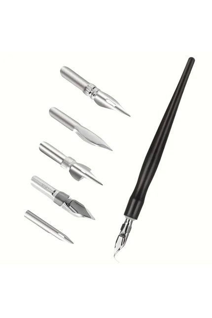 Çizim seti, geçmeli divit tutucu, manga, anime, karikatür çizim seti, paslanmaz çelik set-6 parça