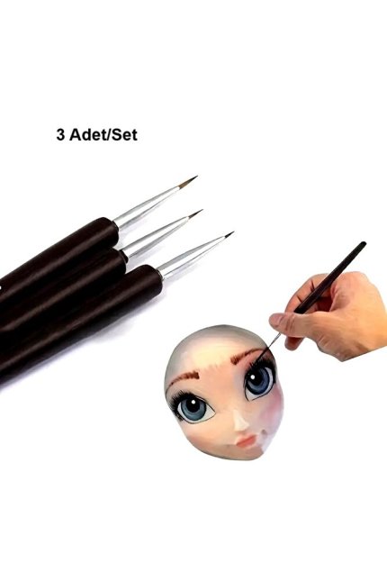 Detay Fırçası-ince Uçlu-tırnak Süsleme Fırça Seti-desen Fırçası, Altın Fırça Seti 0-00-000 (3 Ad)