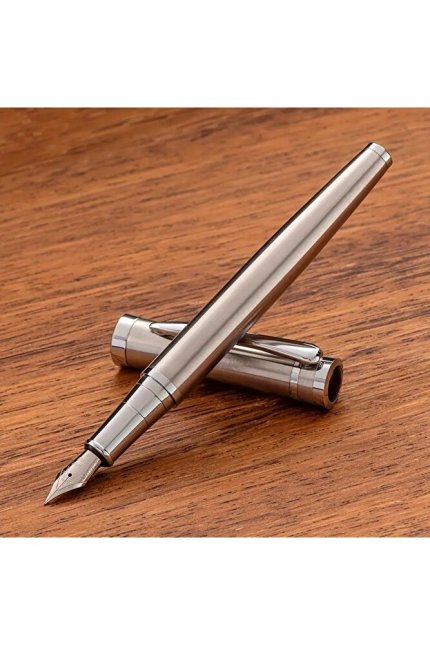 Gümüş Tonlu Paslanmaz Çelik Dolma Kalem, doldurulabilir, lüsk hediyelik dolma kalem
