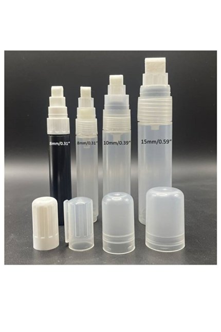 Mürekkep Hazneli, doldurulabilir, düz kesik, keçe uçlu kalem siyah renk C-8mm-1 adet