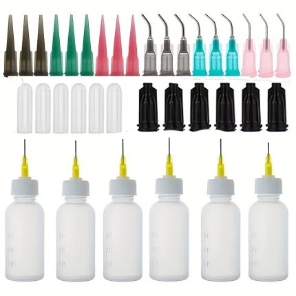 Damlalık, aplikatör, 30cc 6 şişe, çikolata yapımı, çizikleri onarmak, yapıştırıcı, çini seramik-36 parça set