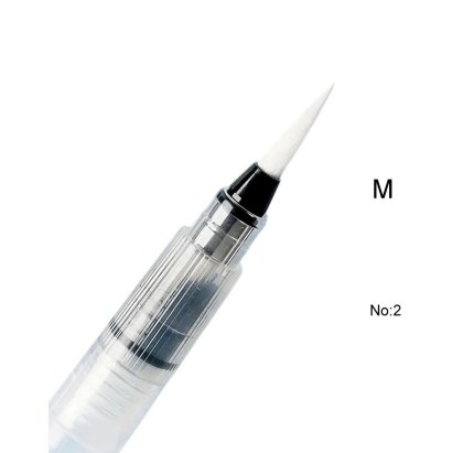 Fırça uçlu, brush pen, sulu boya, su ve mürekkep hazneli, boyama kalem-M beden