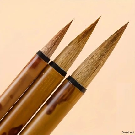 Tahrir fırça seti profesyonel kurt kılı, 3 farklı boy, sulu boya, akrilik, gouache, çini seramik