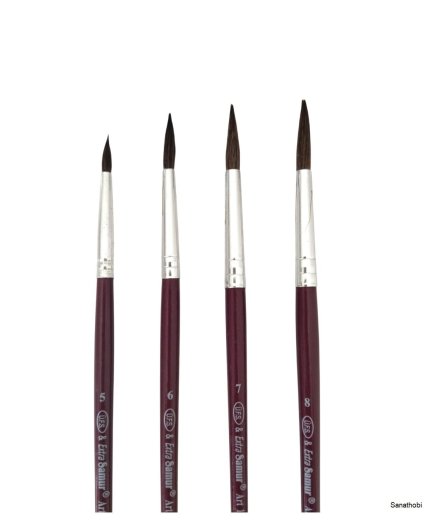 Samur 4'lü Sulu Boya, Akrilik Boya, Fırça Seti, Resim fırça, minyatür Midilli Kılı Sivri Uç-No:5-8